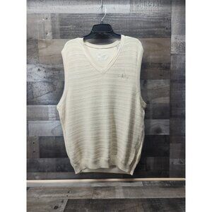 Cutter & Buck Plumas Pines Golf Course Cream Sweater Vest Men's Sz Lrg